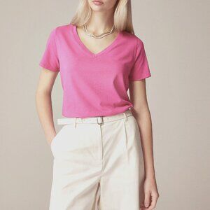 J.Crew Fuchsia Fantasy Vintage Jersey Classic-fit V-neck T-shirt